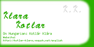 klara kotlar business card